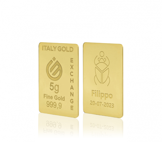 Lingot Or 24 ct de 5 g. Scarabée porte-bonheur IGE GOLD